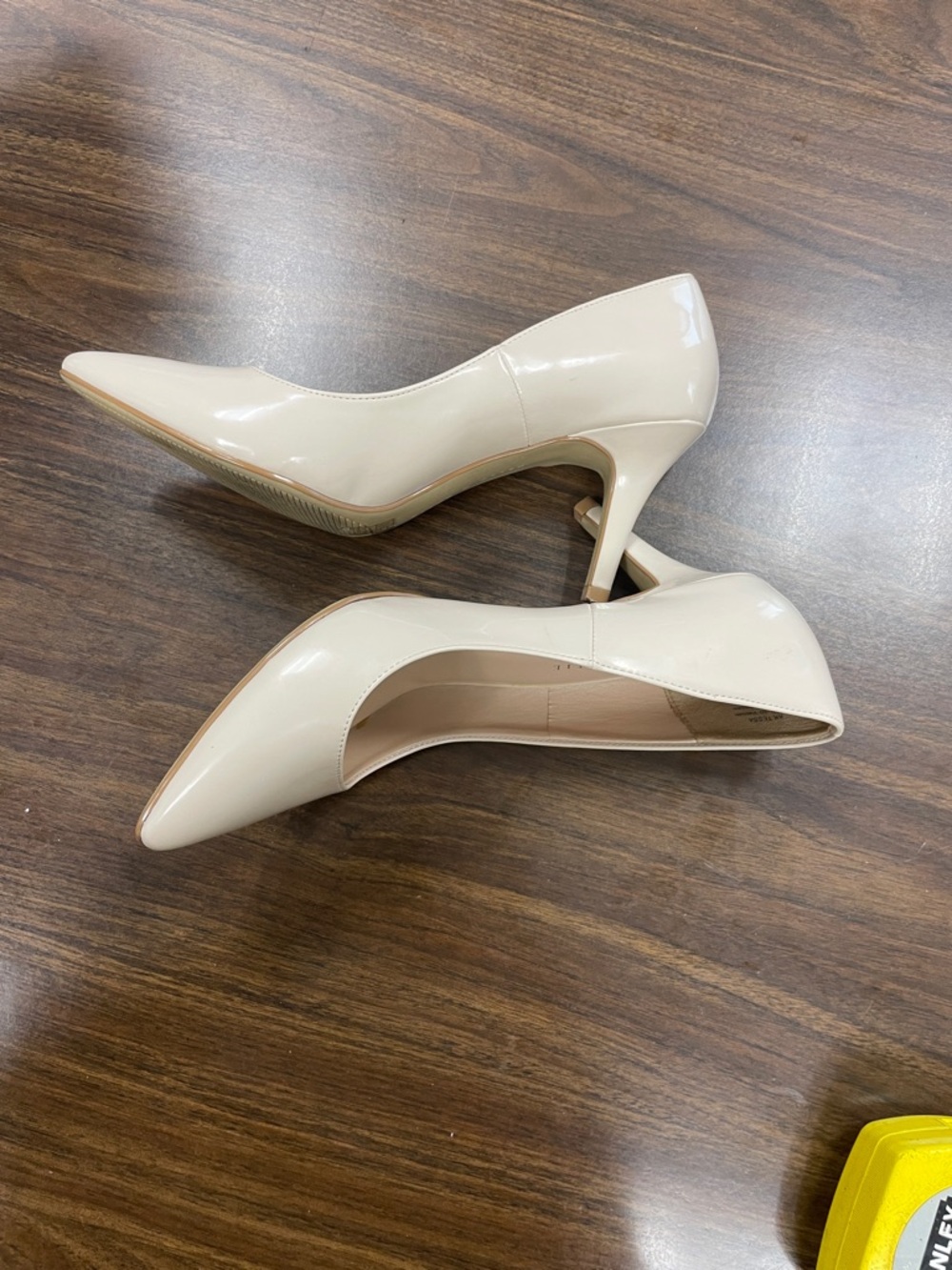 Kelly & Katie Patent Pointed-Toe Pumps in Cream - Picture 6 of 6